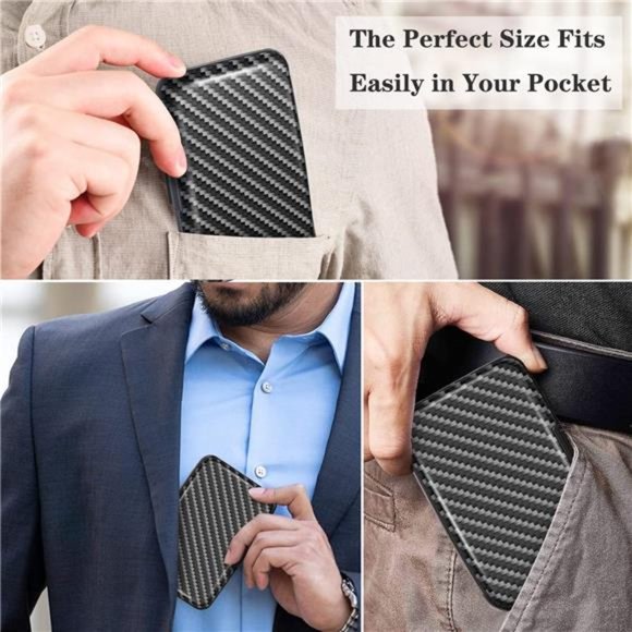 Mini Credit Card Holder, RFID Blocking Slim Hard Card Case ID Case Travel Wallet - Picture 4 of 8